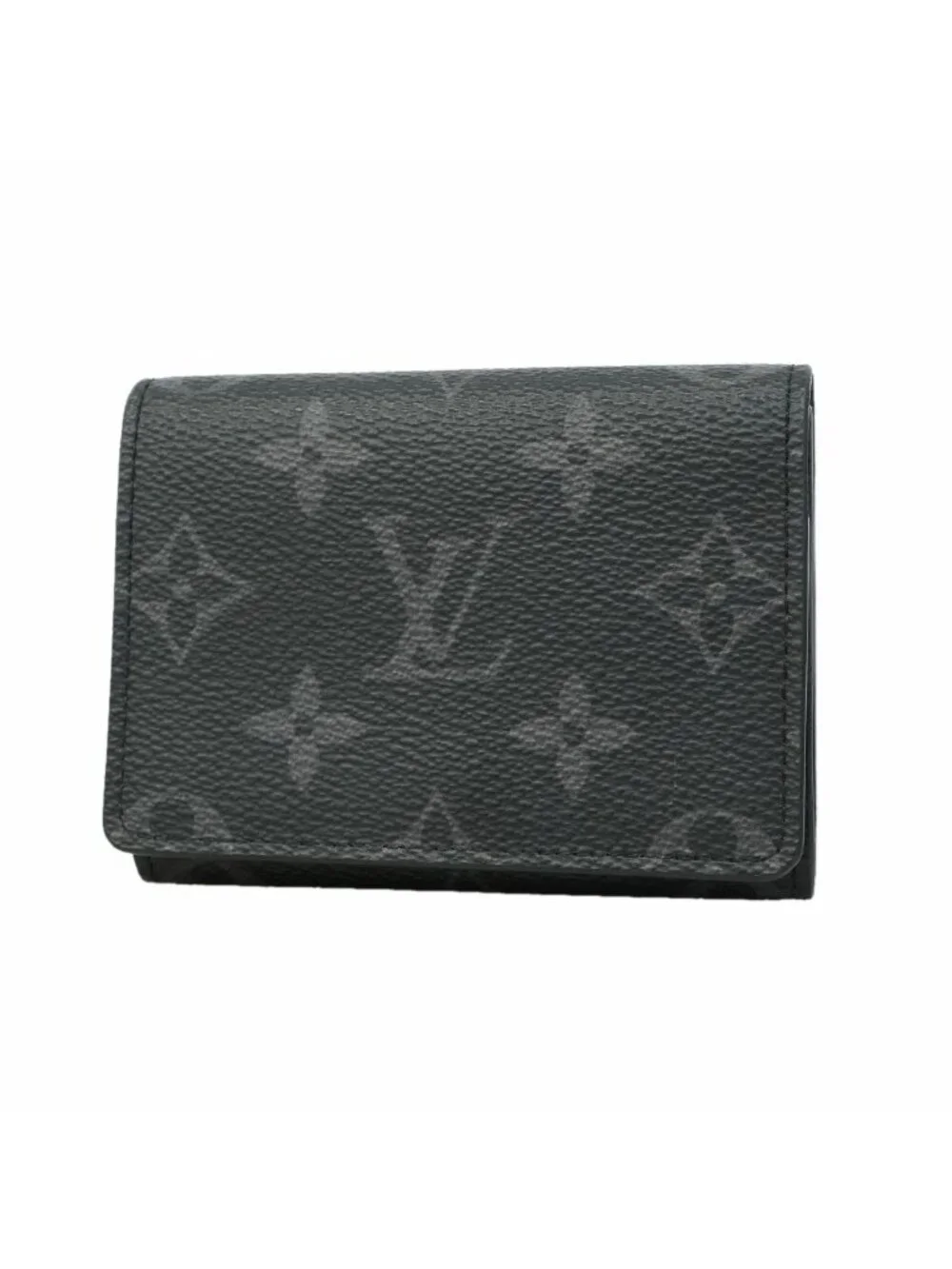 Louis Vuitton Card Case Monogram Eclipse Envelope Business Holder Black